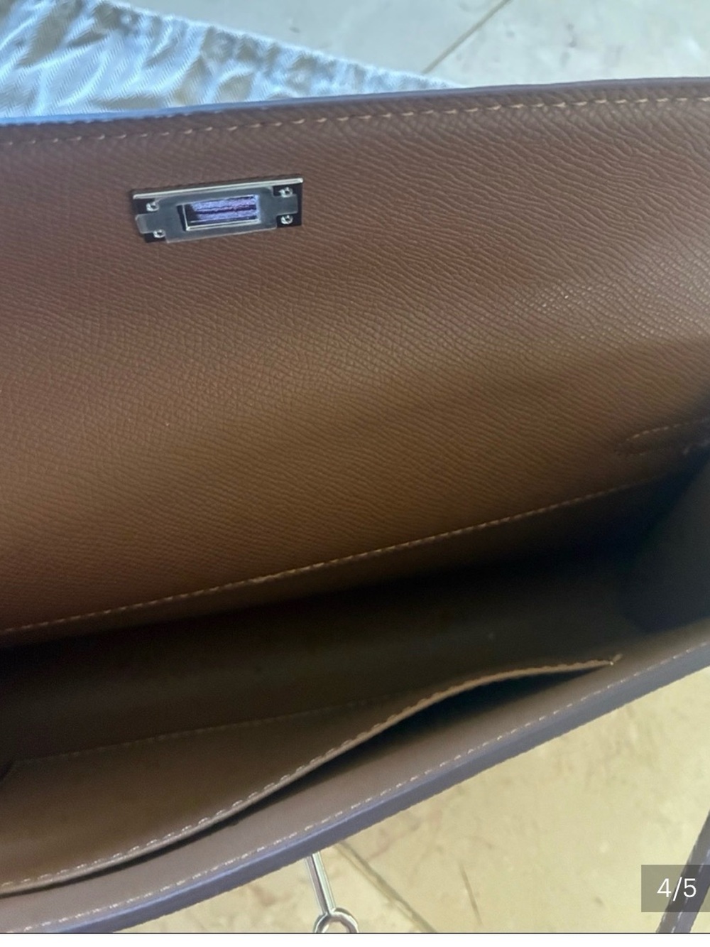 💗Brown Leather Kelly wallet/clutch/ short handle bag with Removable Strap💗 - Picture 4 of 5